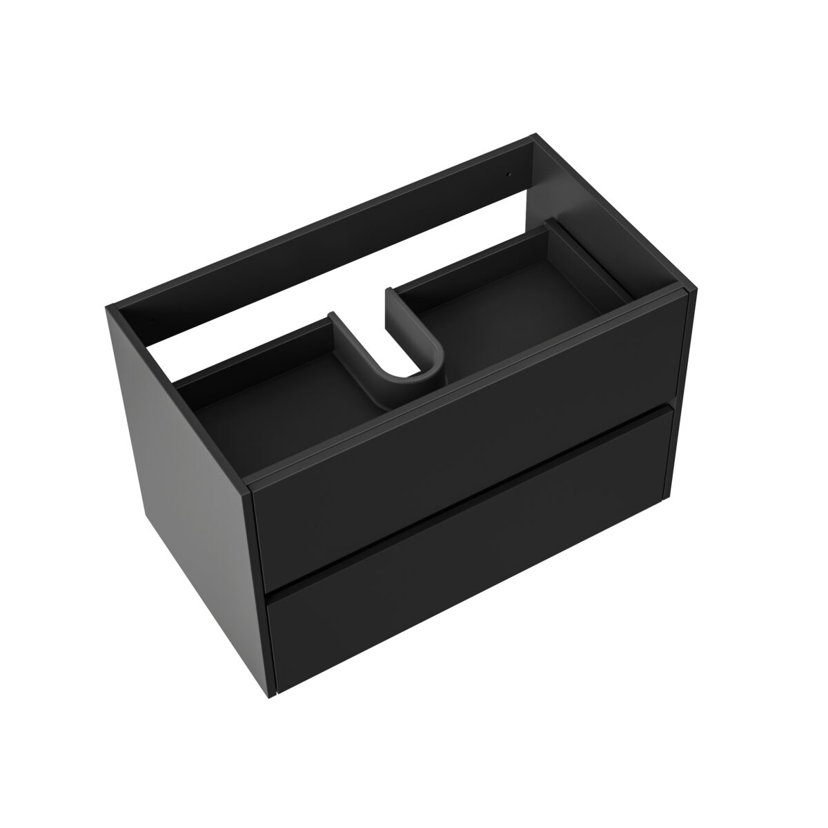 Aloni Hayat Wastafelkast - 2 Laden - Softclose - Greeploos - 79,5x50x45 Cm - Mat Zwart - Afbeelding 2