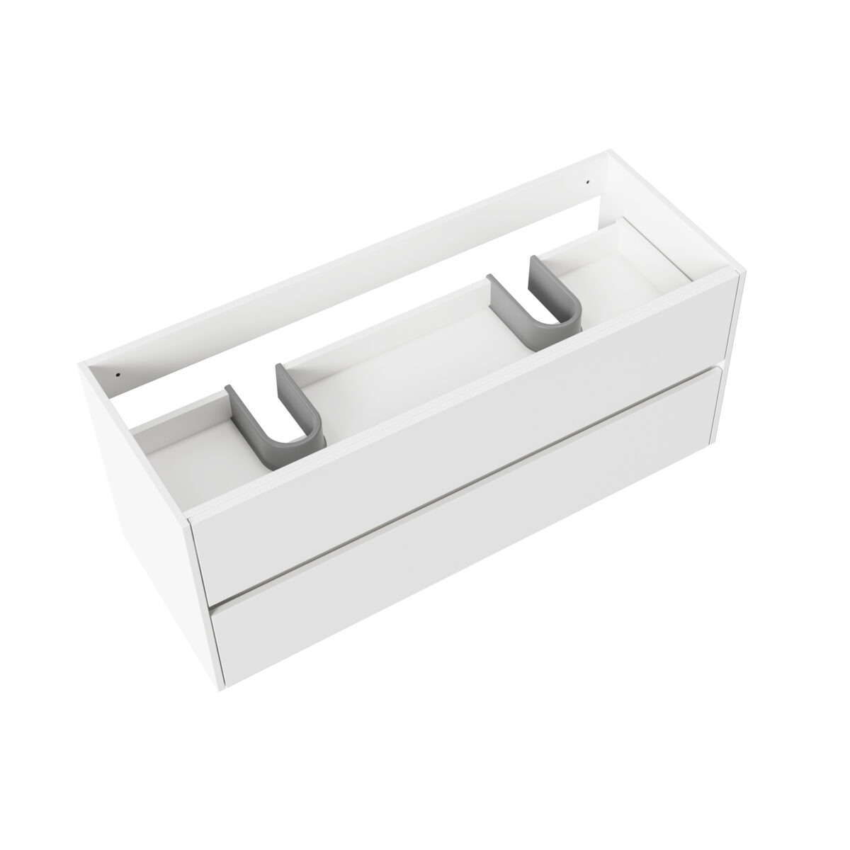 Aloni Hayat Wastafelonderkast - 2 Lades - Softclose - Greeploos - 119,5x50x45 Cm - Glanzend Wit - Afbeelding 2