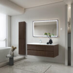 Layda Wastafelonderkast - 4 Lades - Greeploos  - Soft Close – 119x49x52 Cm - Donker Walnoten - Afbeelding 2