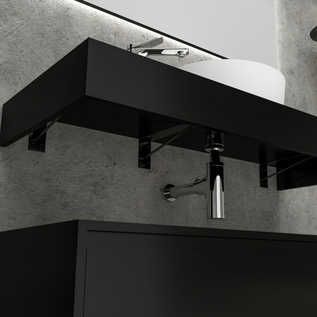 Aloni Lina Onderkast (120cm) - Mat Zwart - Afbeelding 2