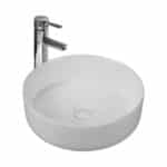 ALONI FIRA LAVABO - À POSER – SANS TROP-PLEIN – SANS TROU DE ROBINET – AVEC BONDE CLIC-CLAC – CÉRAMIQUE – 36X12,5X36 CM – BLANC MAT