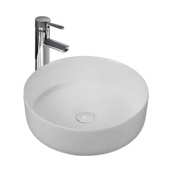 ALONI FIRA LAVABO - À POSER – SANS TROP-PLEIN – SANS TROU DE ROBINET – AVEC BONDE CLIC-CLAC – CÉRAMIQUE – 36X12,5X36 CM – BLANC MAT
