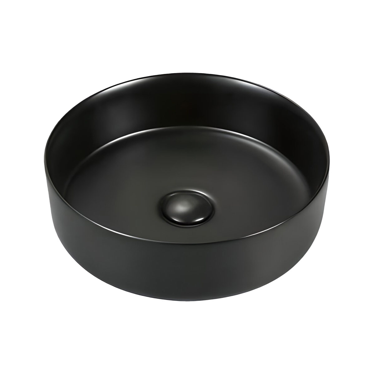 Aloni Fira Lavabo - À Poser – Sans Trop-Plein – Sans Trou De Robinet – Avec Bonde Clic-Clac – Céramique – 36x12,5x36 Cm – Noir Mat - Afbeelding 3