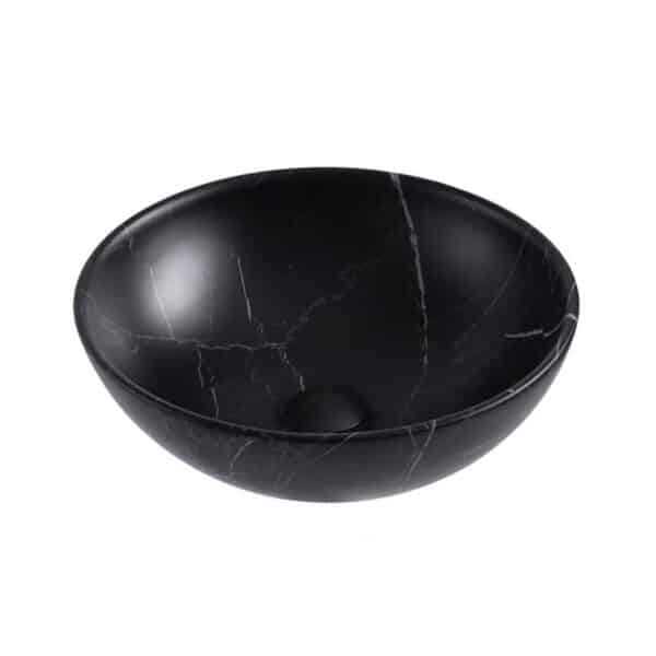 ALONI TIVRA LAVABO - À POSER – SANS TROP-PLEIN – SANS TROU DE ROBINET – AVEC BONDE CLIC-CLAC – CÉRAMIQUE – 38X13X38 CM – MARBRE NOIR