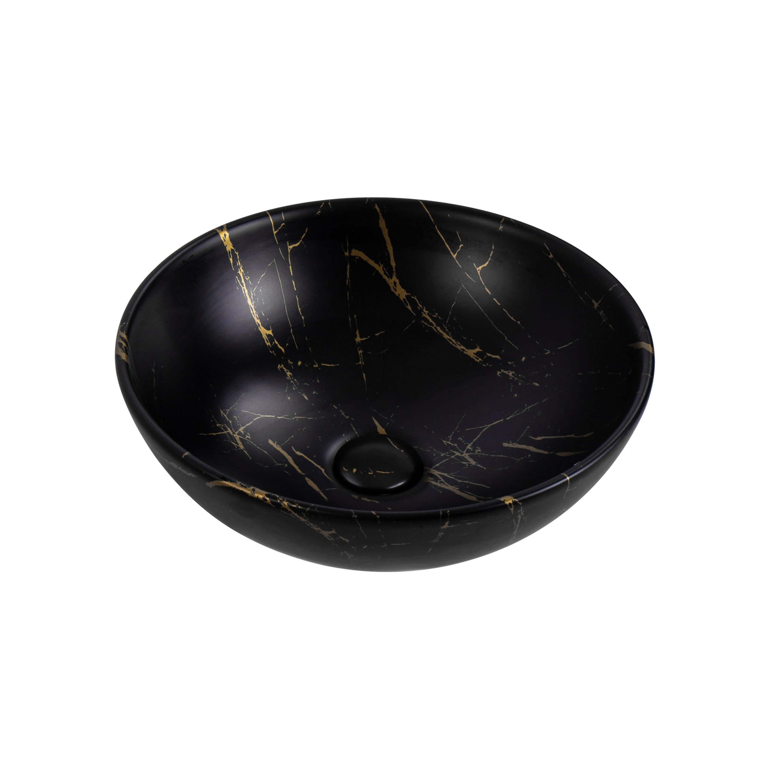 LP8012-6.jpg Aloni Tivra Washbasin – Countertop – Sans Trop-Plein – Without Tap Hole – With Click-Clack Waste – Céramique – 38x13x38 Cm – Black/Gold Marble – Image 1