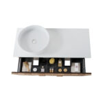 Mimoza Wastafelonderkast - 1 Lade - Greeploos  - Soft Close – 119x40x52 Cm - Licht Eiken - Afbeelding 3