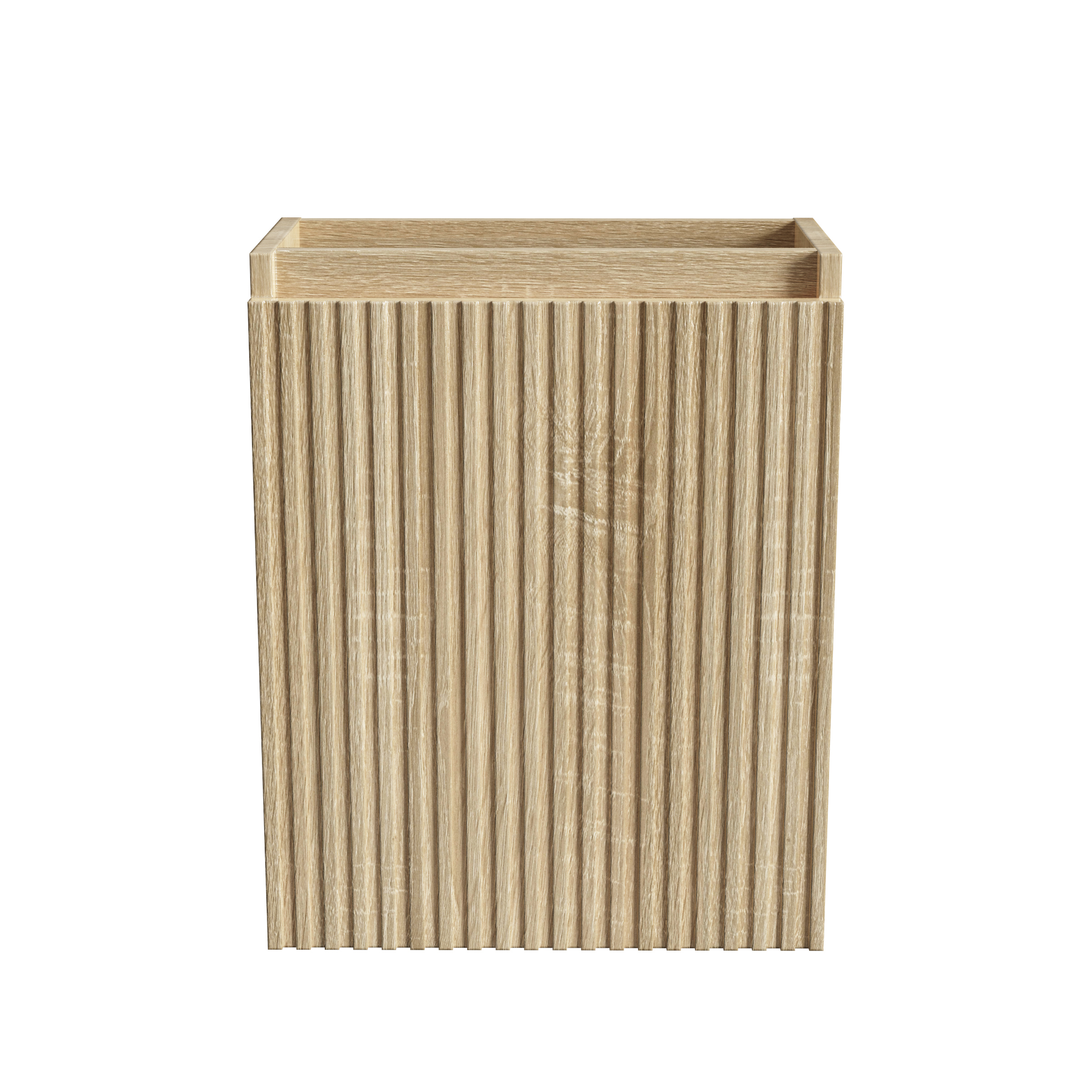 MK-40LSFR-3.jpg Aloni Mikaro Armoire Bas De Toilette - 1 Porte - Réversible - Sans Poignée - Fermeture Douce - 40x50x22,3 Cm - Chêne Clair – Image 1