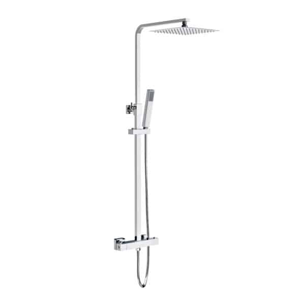 ALONI OPTIMA QUADRO SET DE DOUCHE À JETS DE PLUIE – THERMOSTATIQUE – MONTAGE APPARENT – BELGAQUA – CHROME