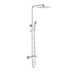 Aloni Optima Quadro Set De Douche À Jets De Pluie – Thermostatique – Montage Apparent – Belgaqua – Chrome