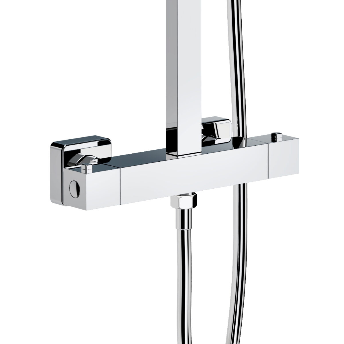 Aloni Optima Quadro Set De Douche À Jets De Pluie – Thermostatique – Montage Apparent – Belgaqua – Chrome - Afbeelding 2
