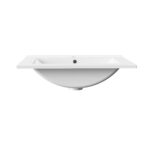 Aloni Hayat Washbasin- 1 Basin - With Overflow - 1 Tap Hole - Polyresin - 60x1,5x45 Cm - Blanc Brillant