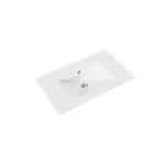 Aloni Hayat Washbasin- 1 Basin - Met Overloop - 1 Kraangat - Polyresin - 80x1,5x45 Cm - Glossy White - Afbeelding 2
