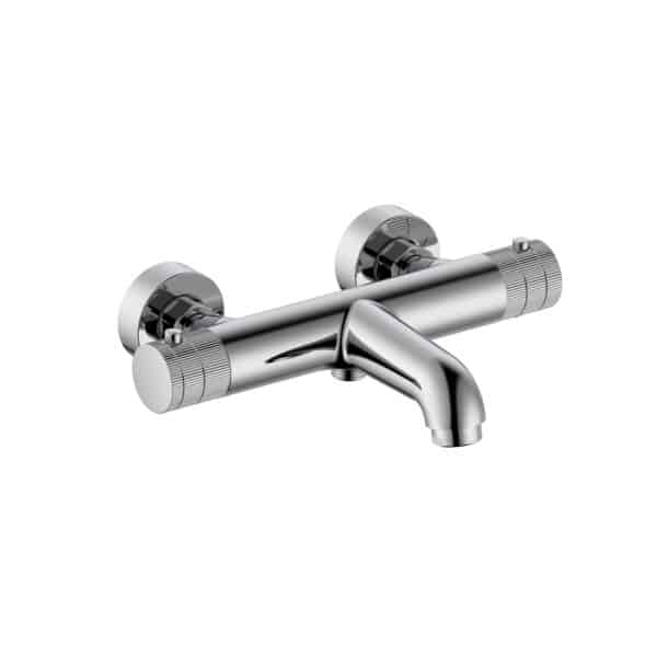 STRIA MITIGEUR DE BAIN – THERMOSTATIQUE – MONTAGE MURAL – BOUTONS AVEC FINITION STRIÉE - CHROME
