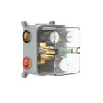 Stria Douche Mengkraan - 2-Weg - Thermostatisch - Drukknoppen Met Verfijnde Geribde Textuur - Met Ingebouwde Doos En Afwerkingsset - Rechthoekig - Bruin Brons (Pvd) - Afbeelding 2