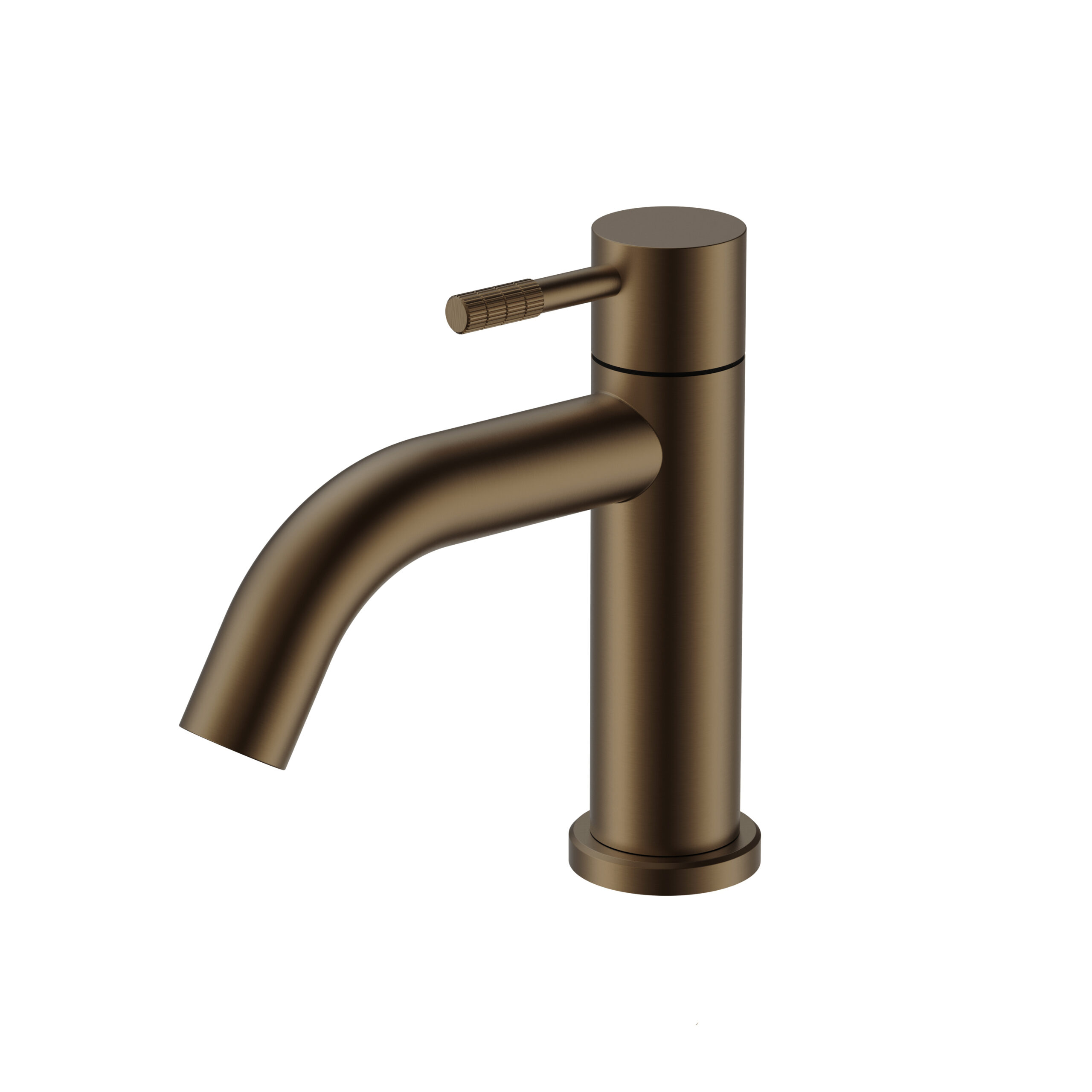 PRM9025-BB-3.jpg Stria Robinet Eau Froide – Poignée Avec Structure Striée Raffinée – Sans Bonde – Brun Bronzé (Pvd) – Image 1