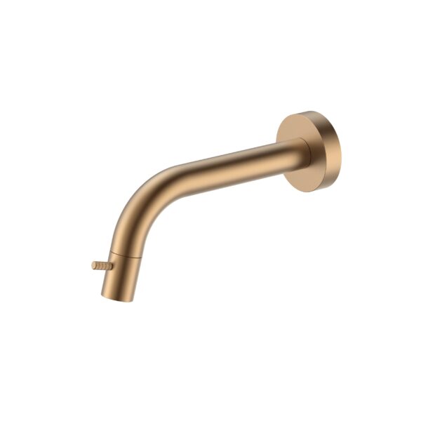 Stria Koudwaterkraan - Wandmontage - Trimbaar - Knop Met Verfijnde Geribde Textuur - Zonder Afval - Bruin Brons (Pvd)