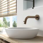 Stria Koudwaterkraan - Wandmontage - Trimbaar - Knop Met Verfijnde Geribde Textuur - Zonder Afval - Bruin Brons (Pvd) - Afbeelding 2