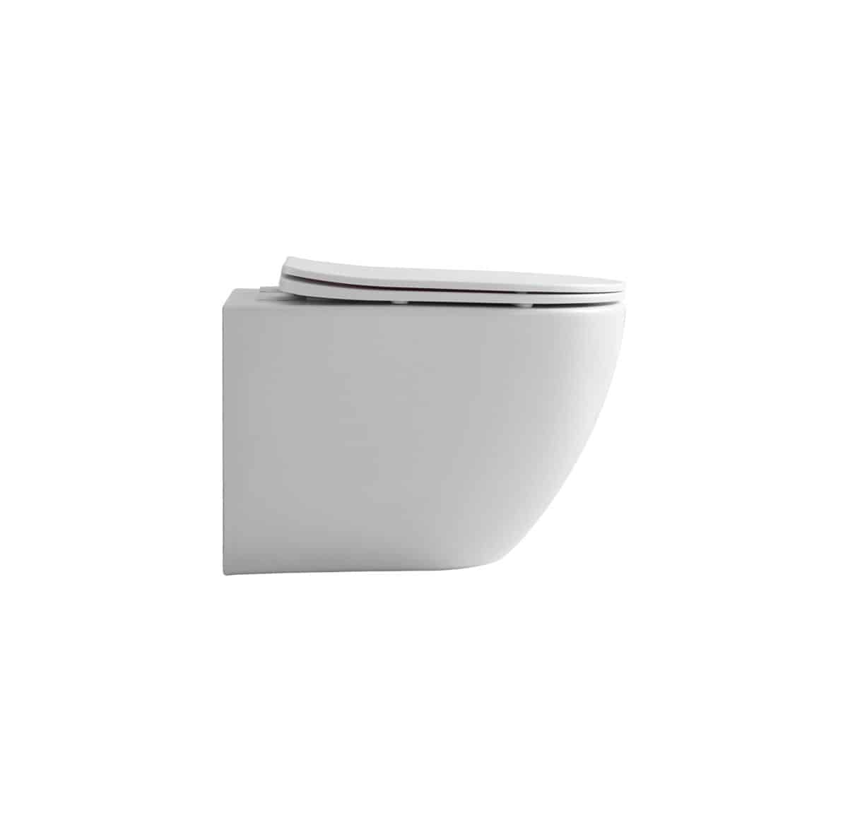 ALONI PRO WC SUSPENDU – TORNADO FLUSH – SANS BRIDE – AVEC ABATTANT – DUROPLAST – SOFT CLOSE – QUICK RELEASE – COMPACT 49 CM - 36X32X49 CM – BLANC MAT - Image 3