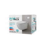 Aloni Pro Wc Suspendu – Tornado Flush – Sans Bride – Avec Abattant – Duroplast – Soft Close – Quick Release – Compact 49 Cm - 36x32x49 Cm – Blanc Mat