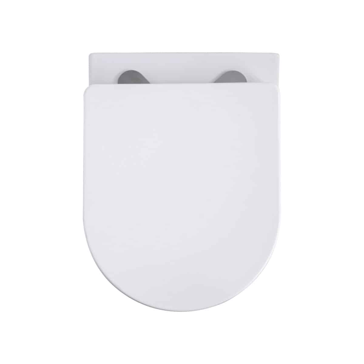 Aloni Pro Wall-Hung Toilet – Tornado Flush – Rimless – With Seat – Duroplast – Soft Close – Quick Release – Compact 49 Cm – 36x32x49 Cm – Glossy White - Afbeelding 8