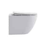 Aloni Pro Wall-Hung Toilet – Tornado Flush – Rimless – With Seat – Duroplast – Soft Close – Quick Release – Compact 49 Cm – 36x32x49 Cm – Glossy White - Afbeelding 3