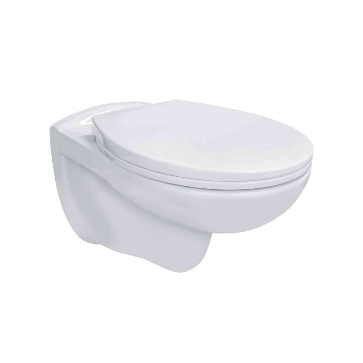 ALONI PRO WC SUSPENDU – SANS BRIDE – AVEC ABATTANT – THERMOPLAST (PP) – SOFT CLOSE – QUICK RELEASE – 35,5X41X54,5 CM - BLANC BRILLANT - Image 2