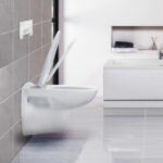 ALONI PRO WC SUSPENDU – SANS BRIDE – AVEC ABATTANT – THERMOPLAST (PP) – SOFT CLOSE – QUICK RELEASE – 35,5X41X54,5 CM - BLANC BRILLANT - Image 9