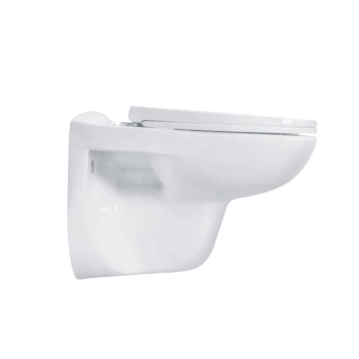 ALONI PRO WC SUSPENDU – SANS BRIDE – AVEC ABATTANT – THERMOPLAST (PP) – SOFT CLOSE – QUICK RELEASE – 35,5X41X54,5 CM - BLANC BRILLANT - Image 7