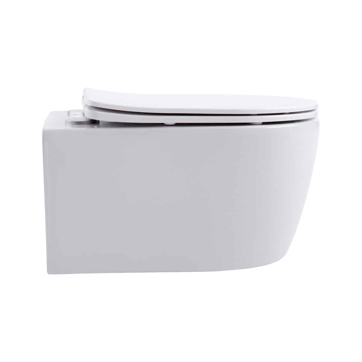 Aloni Pro Wall-Hung Toilet - Rimless - With Seat - Duroplast - Softclose - Quick Release - Compact 49 Cm - 36x25x49 Cm - Glossy White - Afbeelding 5