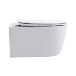 Aloni Pro Wall-Hung Toilet - Rimless - With Seat - Duroplast - Softclose - Quick Release - Compact 49 Cm - 36x25x49 Cm - Blanc Mat – Image 7