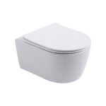 Aloni Pro Wall-Hung Toilet - Rimless - With Seat - Duroplast - Softclose - Quick Release - Compact 49 Cm - 36x25x49 Cm - Blanc Mat – Image 2