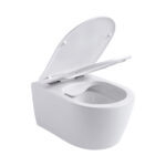 Aloni Pro Wall-Hung Toilet - Rimless - With Seat - Duroplast - Softclose - Quick Release - Compact 49 Cm - 36x25x49 Cm - Blanc Mat – Image 5