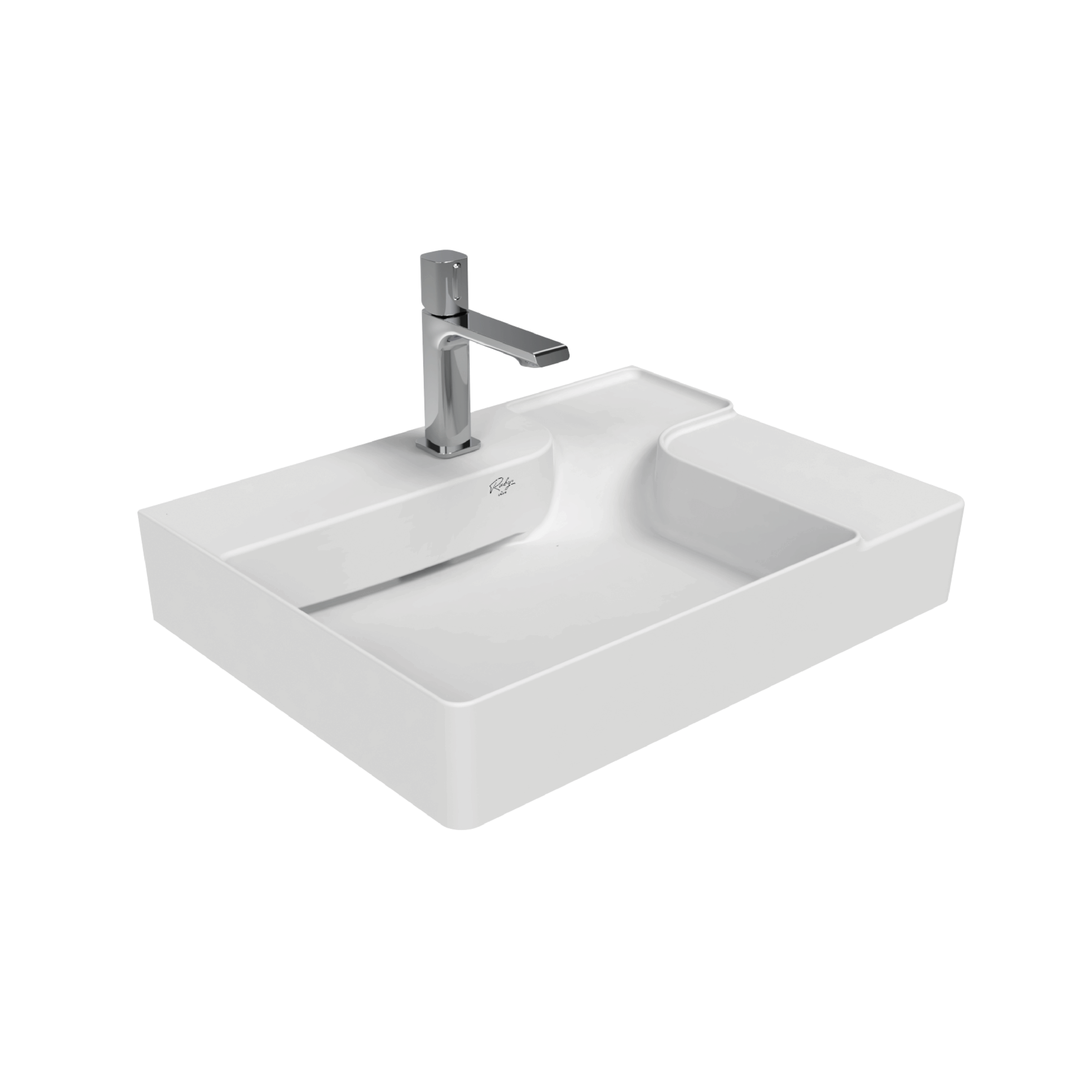 RB063-00CB42E-0000-scaled-1.png Lavabo Creavit Ruby Rb063 - Comptoir - Céramique - Sans Trop-Plein - Avec Trou Pour Robinet - 60x13,5x45 Cm - Blanc Brillant – Image 1