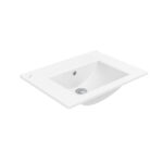 Su Washbasin - 1 Bowl - No Tap Hole - Céramique - 60x45 Cm - Blanc Brillant