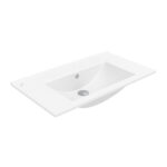 Su Washbasin - 1 Bowl - No Tap Hole - Céramique - 80x45 Cm - Blanc Brillant