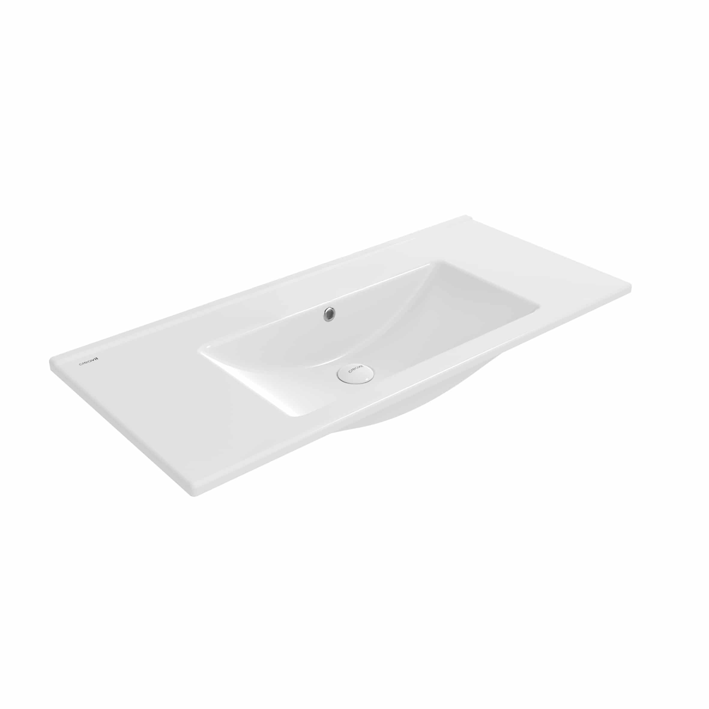SU100-11CB00E-0000.jpg Su Washbasin - 2 Bowl - With 2 Tap Hole - Ceramic - 120x45 Cm - Glossy White - Image 1