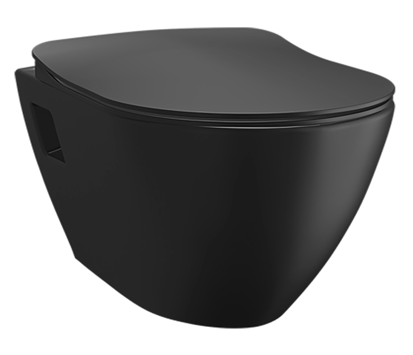Wc Suspendu Design Avec Hygiène Inox (Bidet), Noir Mat