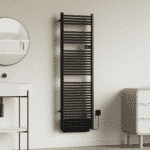 Belrad Sèche-Serviettes Électrique Avec Souffleur – Avec Thermostat Numérique Programmable – Raccord À Droite – 2000w – 1840x540x133 Mm – Noir Mat - Afbeelding 2