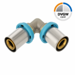 Erfu Knie 90° Crimp Multilayer Fitting 20 Mm X 20 Mm Gelijke Knie Â Dvgw-Gecertificeerd, Geschikt Voor U-, H- En Th-Profiel