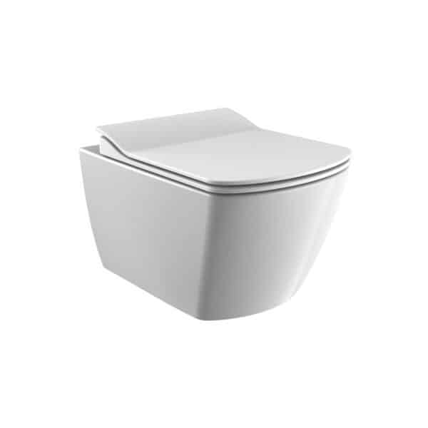 Creavit Elegant Wall-Hung Toilet - Rimless - Without Toilet Seat - Glossy White