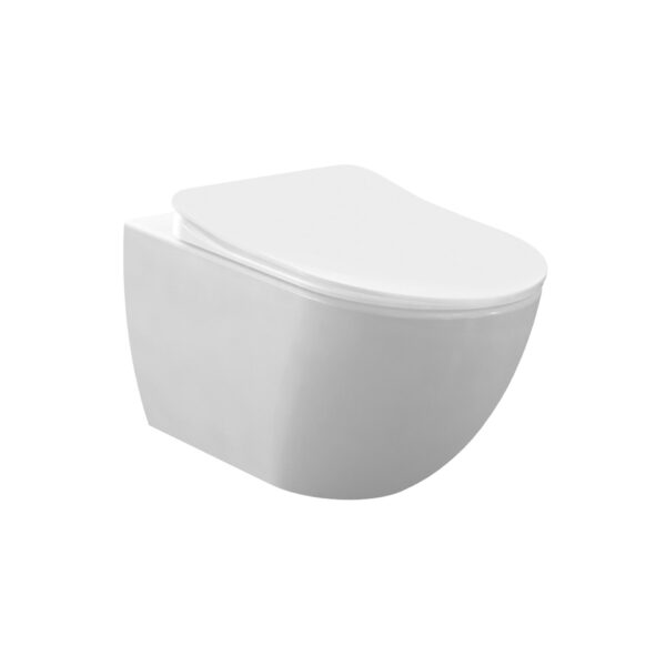 Wc Suspendu Rimoff Blanc Mat, Avec Hygiène (Bidet) Inox