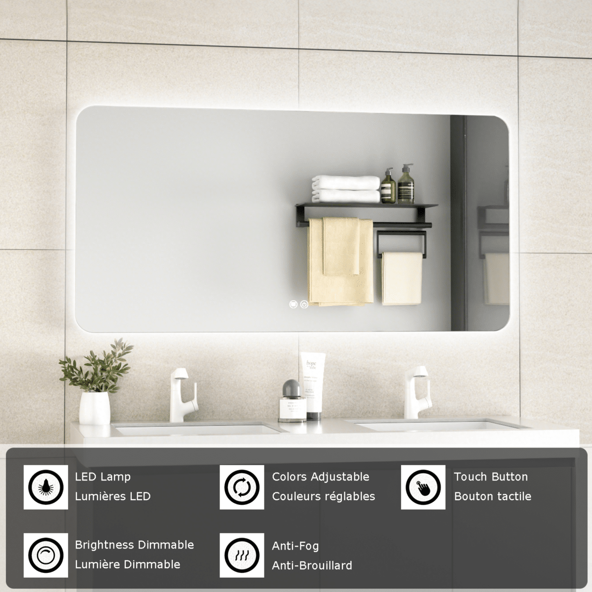 Erfu Mirror Led Anti Fog W120xh60cm - Image 4