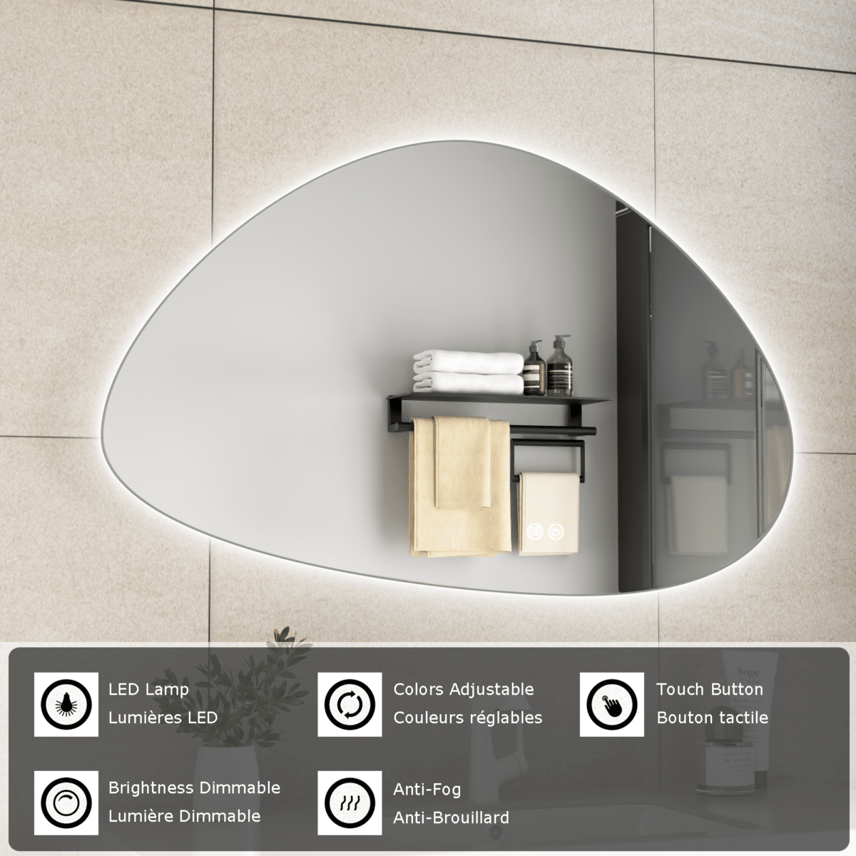 Erfu Mirror Led Anti Fog 100x60cm - Image 5