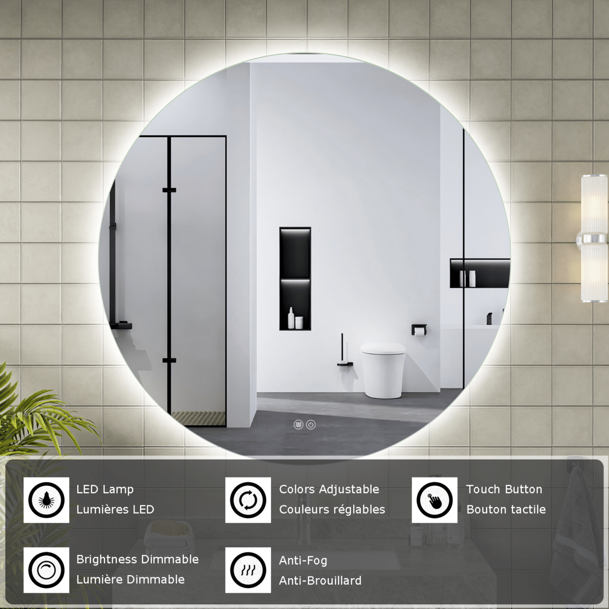 Erfu Miroir Led Anti Brouillardφ 100cm – Image 7