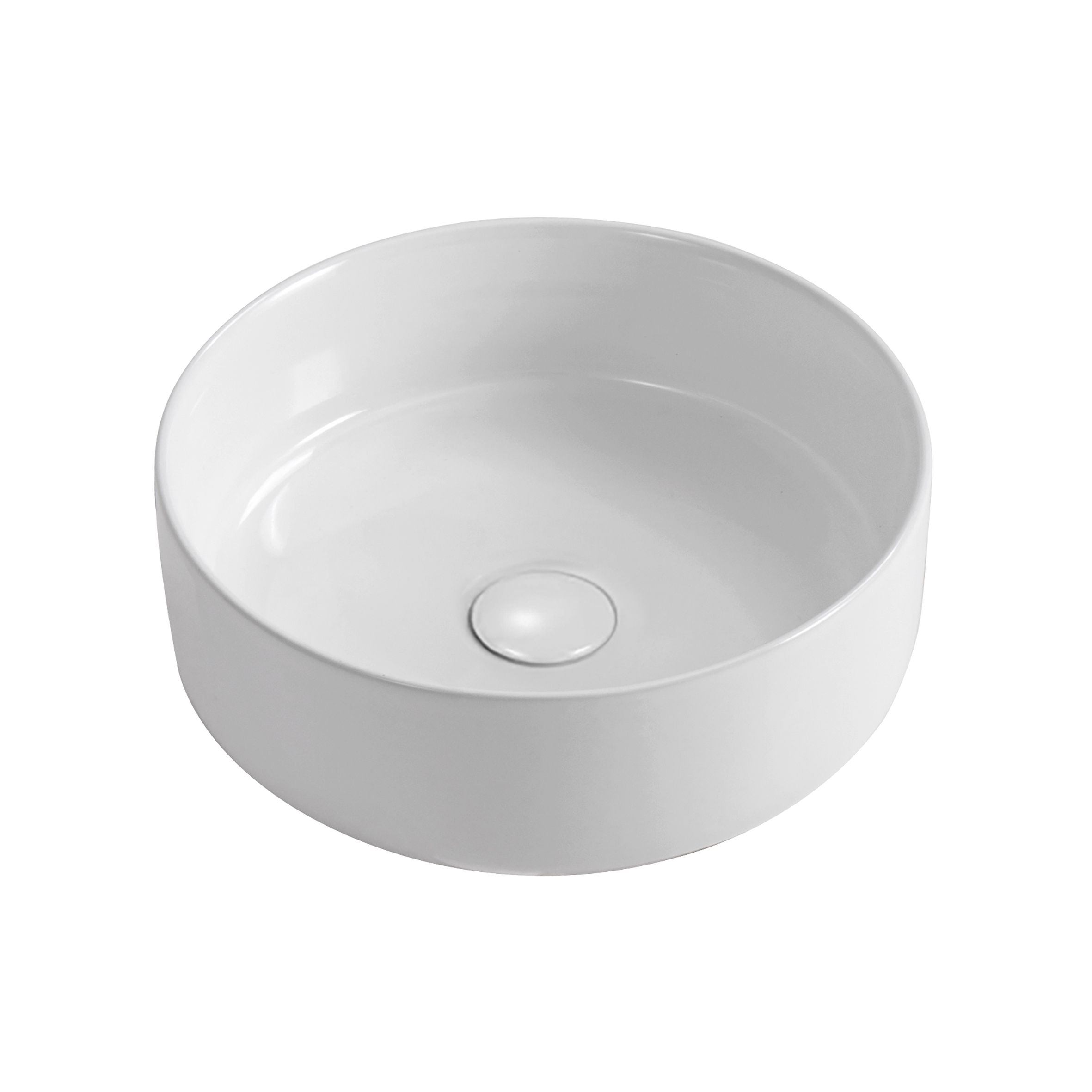lp8007-6.jpg Aloni Fira Lavabo - À Poser – Sans Trop-Plein – Sans Trou De Robinet – Avec Bonde Clic-Clac – Céramique – 36x12,5x36 Cm – Blanc Brillant - Afbeelding 1