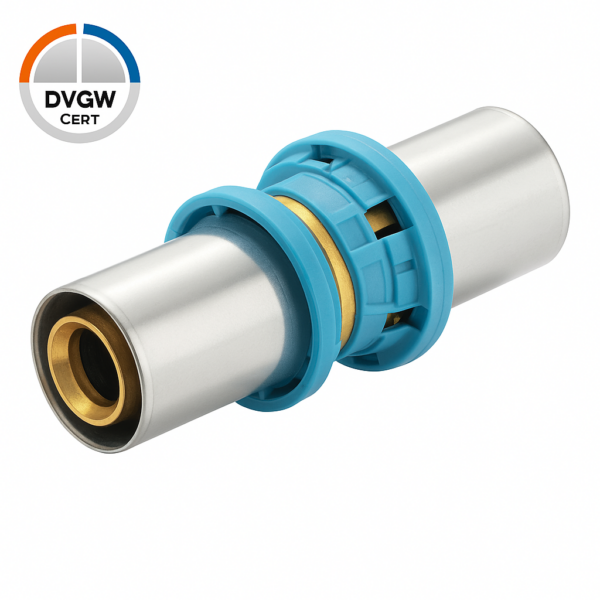 Erfu Meerlaagse Crimp Rechte Mouw 16mm X 16mm - Dvgw Gecertificeerd, Multi-Profiel U/H/Th