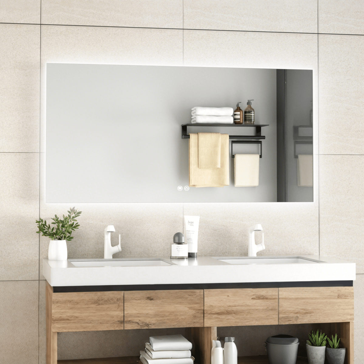 Erfu Miroir Led Anti Brouillard 120x60cm – Image 6