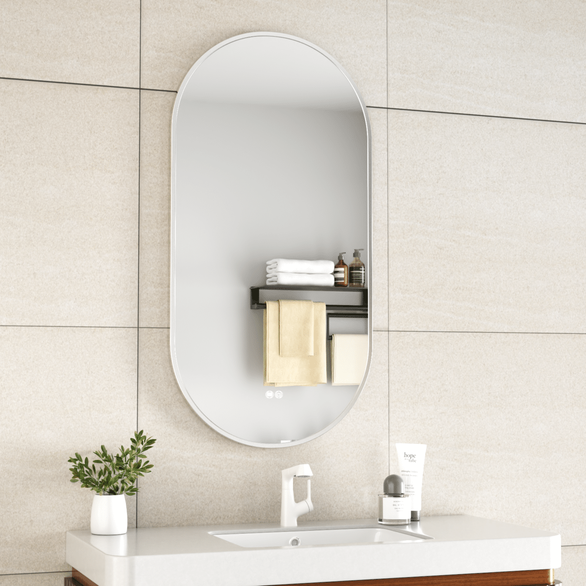 Erfu Mirror Led Anti Fog W50xh100cm Stainless Steel - Image 9