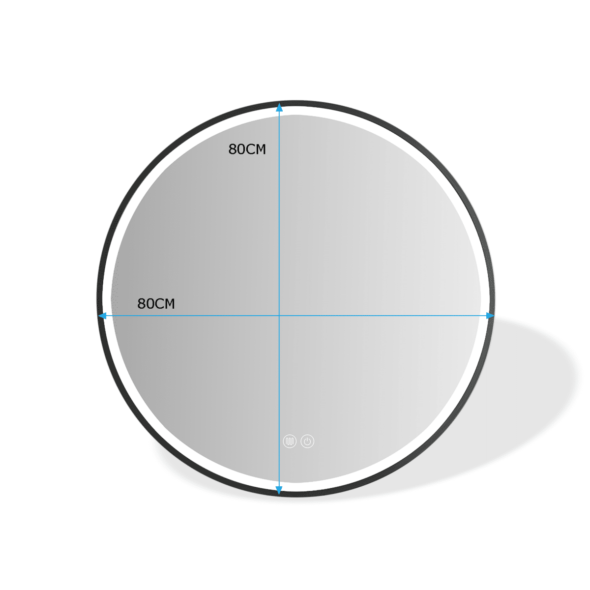 Erfu Mirror Led Anti Fog Φ80cm Black Frame - Image 3