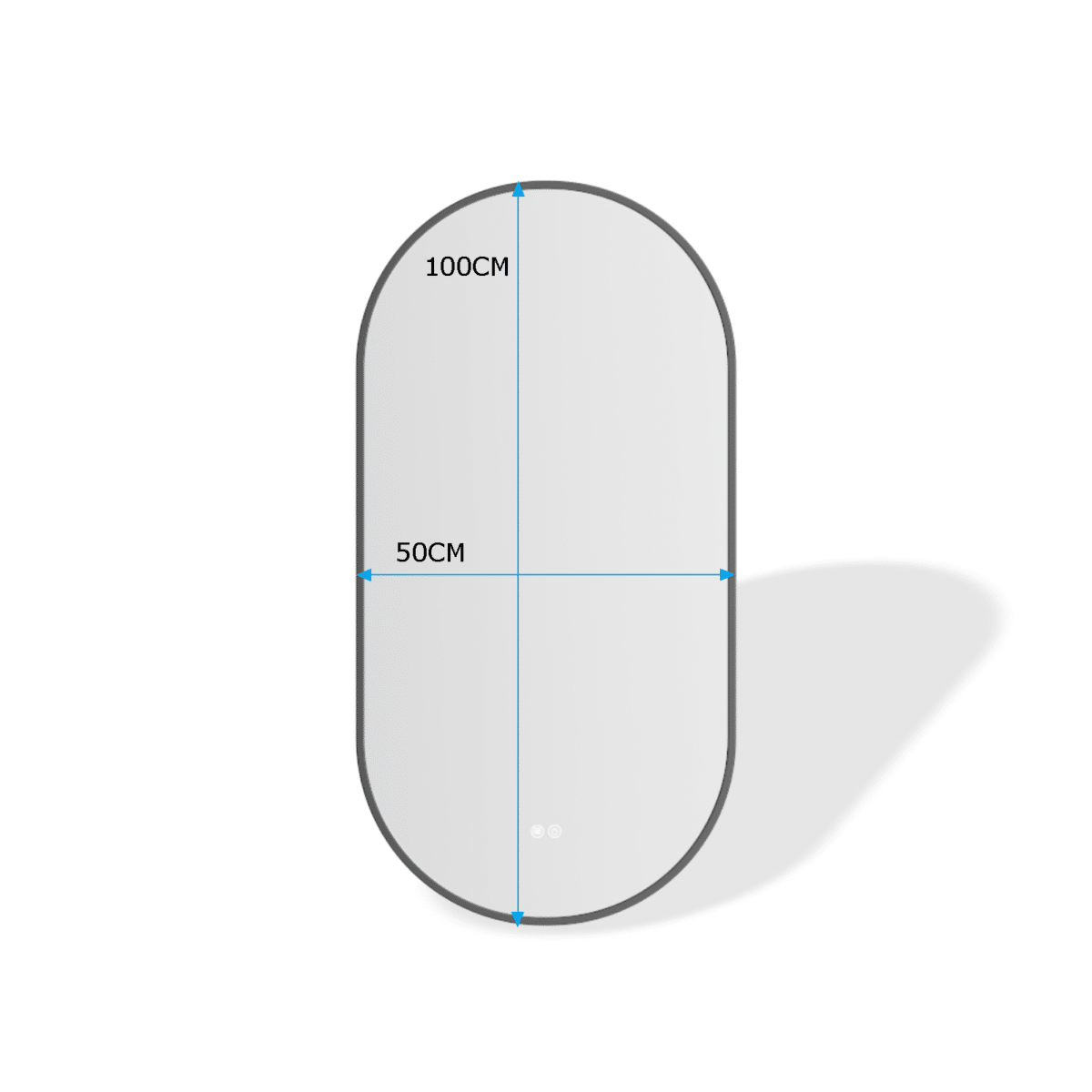 Erfu Miroir Led Anti Brouillard L50xh100cm Noir Mat – Image 4